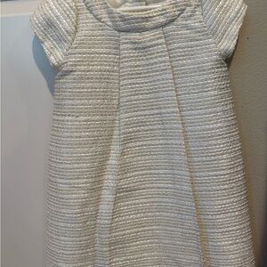 Janie and Jack Cream Textured Short Sleeve Party Dress